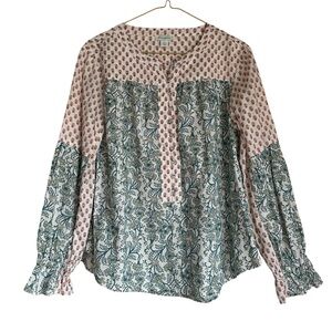 Sundance Dual Pattern Ornate Floral Blouse Size SP